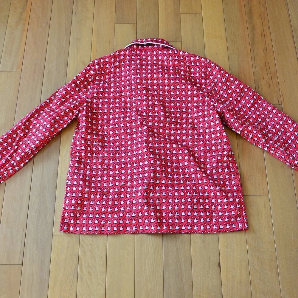 Kate Spade Red Heart PJ Top Size S 100% cotton Valentine's Day